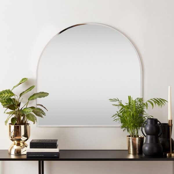 Frameless Apartment Arch Wall Mirror, 70cm Silver