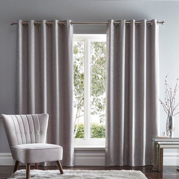 Chenille Wave Eyelet Curtains