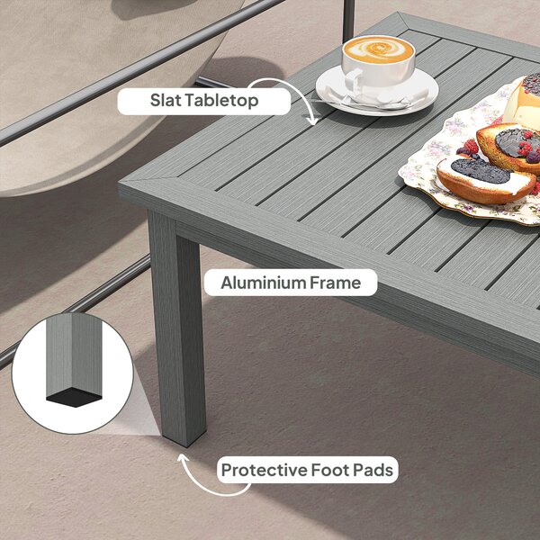 Outsunny 4 Piece Garden Furniture Set, 4 Seater Aluminium Garden Sofa Set with 2 Armchairs, Loveseat, Coffee Table and Cushions, Outdoor Conversation Conservatory Furniture for Patio, Charcoal Grey