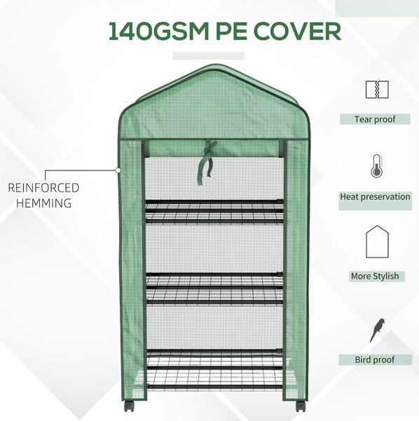 Outsunny Three-Tier Mini Greenhouse - Green Aosom UK