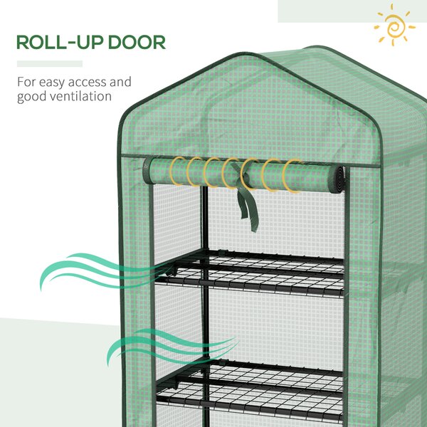 Outsunny Three-Tier Mini Greenhouse - Green Aosom UK