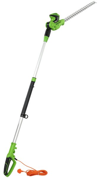 Outsunny 2.6m Corded Extendable Hedge Trimmer with 90° Adjustable Head, 450W Telescopic Electric Hedge Cutter Long Reach