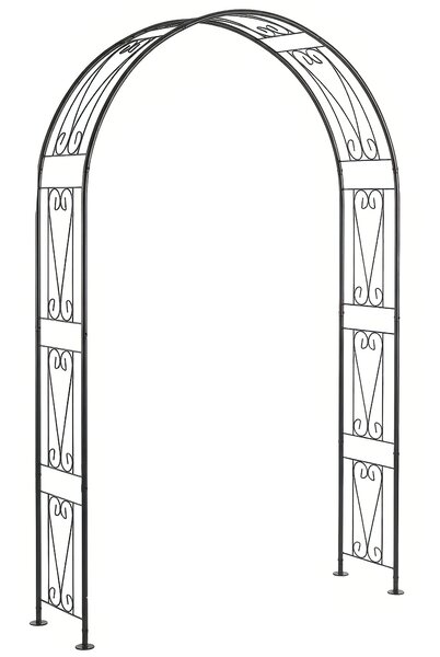 Outsunny Garden Arch, Arbour Trellis for Climbing Plants, Rose Arch for Wedding Garden Decoration, 155 x 40 x 246 cm, Black