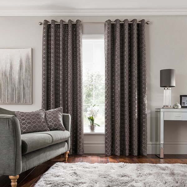 Chenille Ogee Eyelet Curtains