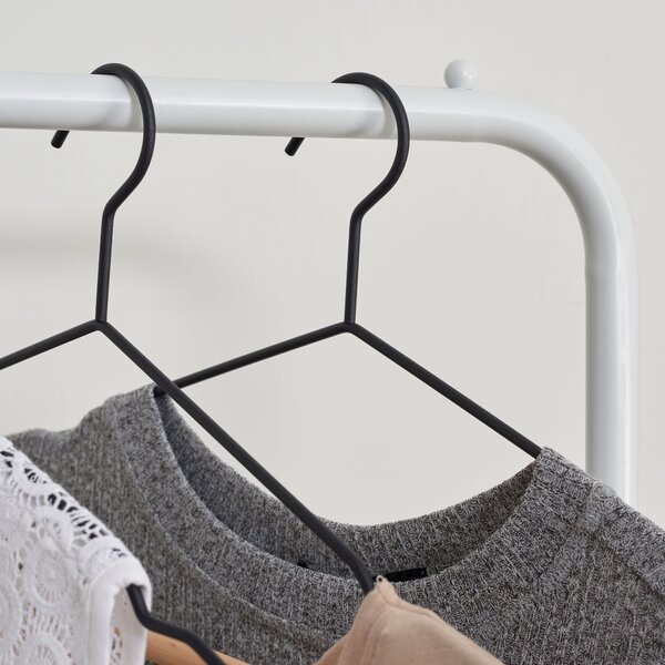 Metal Garment Rail, White