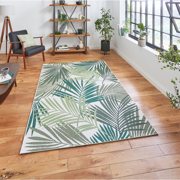 Miami Leaf Print Indoor Outdoor Rug