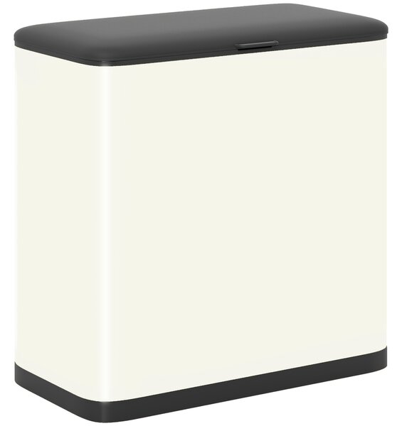 HOMCOM 8L Hanging Kitchen Bin, Rubbish bin with Lid and Removable Inner Bucket for Kitchen Cabinet Door, Under Sink, Office