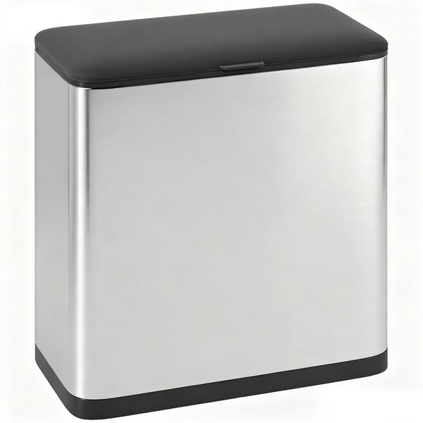 HOMCOM 8L Hanging Kitchen Bin, Rubbish bin with Lid and Removable Inner Bucket for Under Cabinet Door, Under Sink, Office