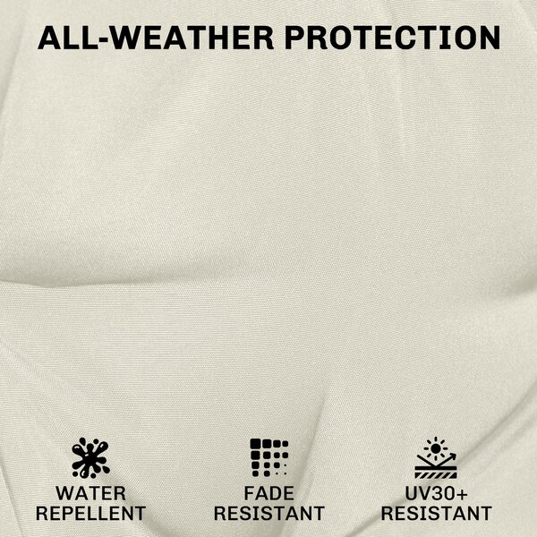 Outsunny Outdoor Chair Seat Cushions Set of 2, Garden Chair Cushions with 7cm Thick Foam & Ties, Cream White