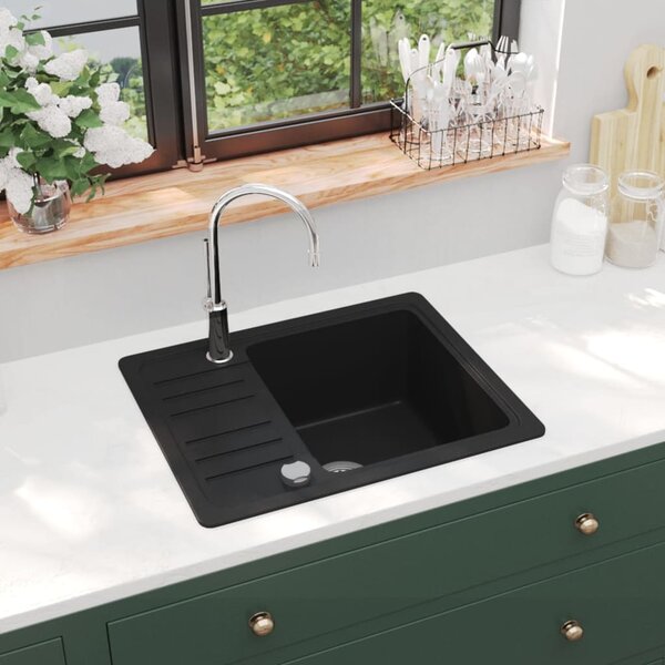 Granite Kitchen Sink Single Basin Black