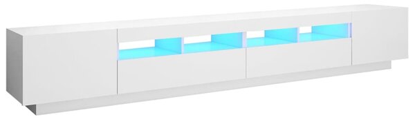 TV Cabinet with LED Lights White 260x35x40 cm