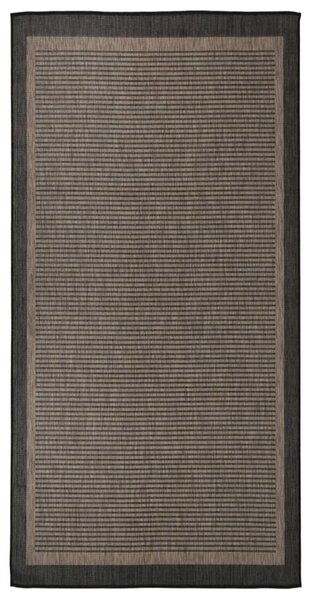 Outdoor Flatweave Rug 100x200 cm Dark Brown