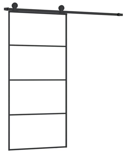 Sliding Door with Hardware Set 90x205 cm ESG Glass&Aluminium