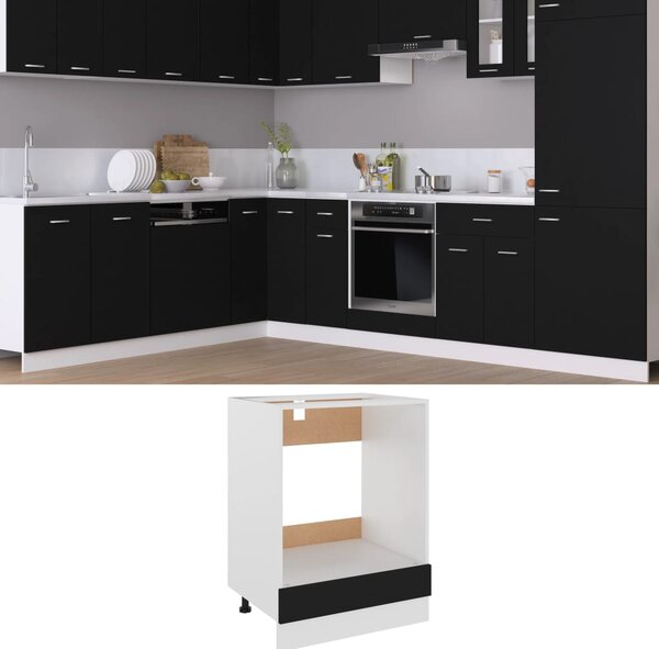 Oven Cabinet Black 60x46x81.5 cm Engineered Wood