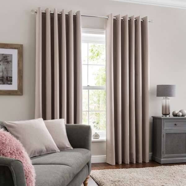 Luna Brushed Blackout Eyelet Curtains