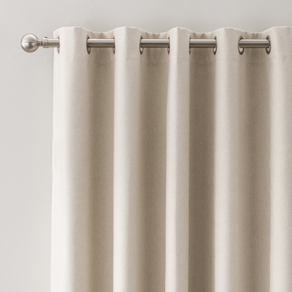 Luna Brushed Blackout Eyelet Door Curtain