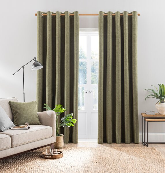 Luna Brushed Blackout Eyelet Curtains