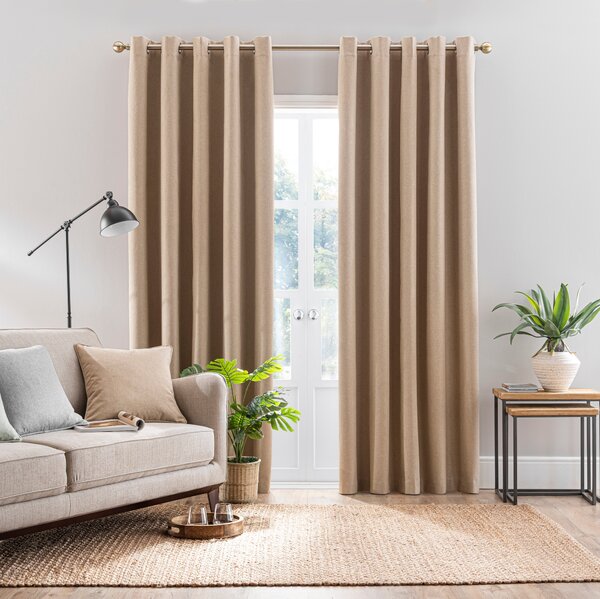 Luna Brushed Blackout Eyelet Curtains