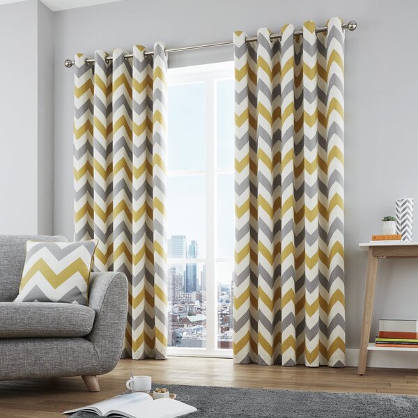 Fusion Chevron Eyelet Curtains