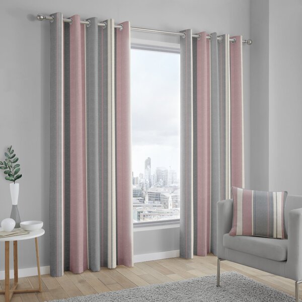 Fusion Whitworth Striped Eyelet Curtains