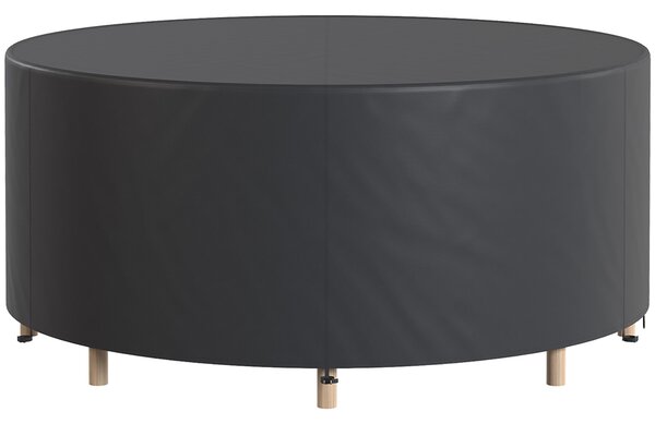 Outsunny Round Garden Furniture Cover, Waterproof Garden Table Cover, 420D Heavy Duty Oxford for Outdoor, Φ214 x 70 cm, Black