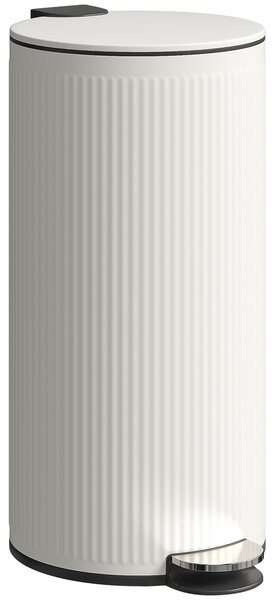 HOMCOM Kitchen Bin, 30 Litre Pedal Rubbish Bin with Removable Bucket, Cream