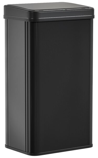 HOMCOM 50L Sensor Bin with Soft-Close Lid, Stainless Steel Automatic Touchless Motion Sensor Kitchen Bin, Black
