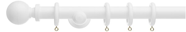 Ashton Fixed Wooden Curtain Pole with Rings