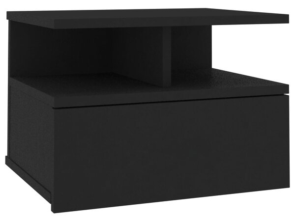 Floating Nightstand Black 40x31x27cm Engineered Wood