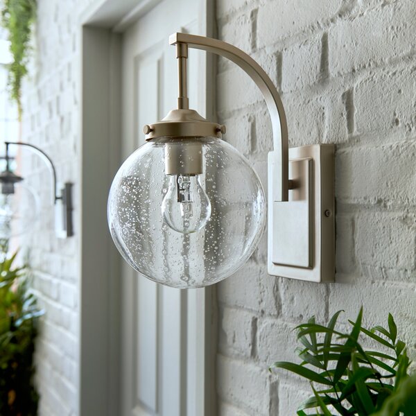 Twain Outdoor Globe Glass Wall Light