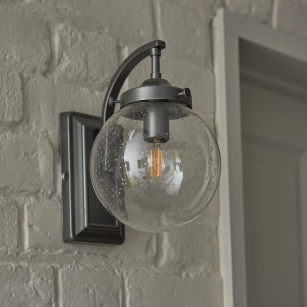 Twain Globe Glass Compact Outdoor Wall Light