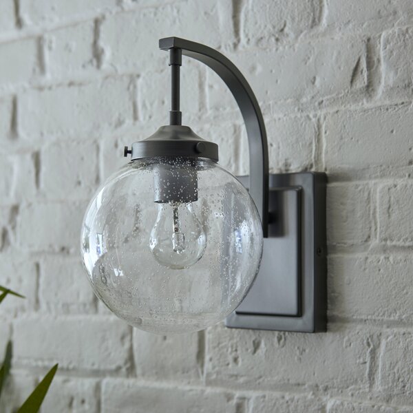 Twain Outdoor Globe Glass Wall Light