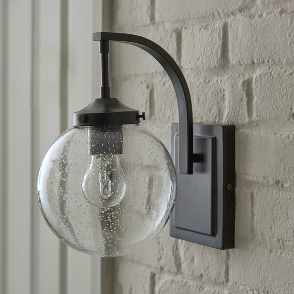 Twain Outdoor Globe Glass Wall Light