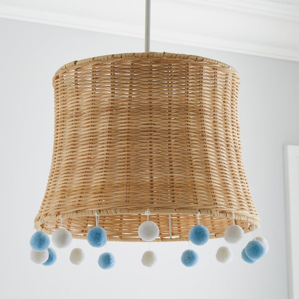 Fiesta Rattan Pom Pom Easy Fit Pendant Shade