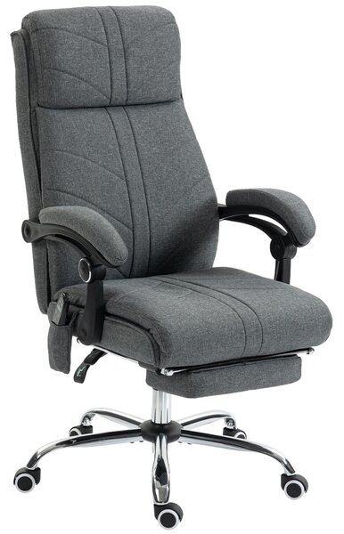 Vinsetto High Back Vibration Massage Office Chair with Footrest, Heated, Grey