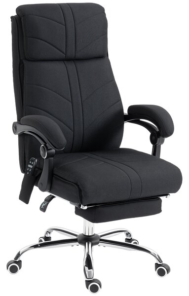 Vinsetto High Back Vibration Massage Office Chair with Footrest, Heated, Black