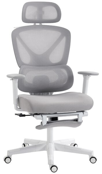 HOMCOM Ergonomic and Adjustable Office Chair - Grey