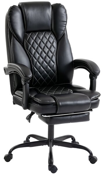 HOMCOM Executive Home Office Chair Reclining Function Footrest Computer Desk Chair High Back, Black