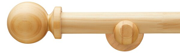 Enzo Fixed Wooden Curtain Pole with Rings