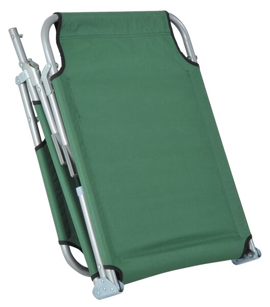 Outsunny Portable Lounger: Durable Oxford Cloth, Adjustable Backrest, Easy-Carry Design, Emerald Green
