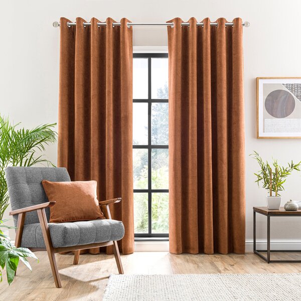 Margot Matt Velour Eyelet Curtains