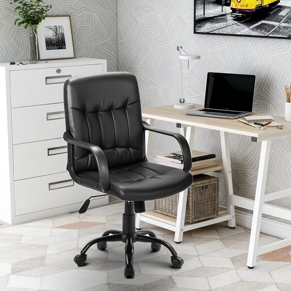 360° Swivel High Back Mesh Desk Chair with Tilt, Lock Function, Adjustable Height Executive Office Chair, 53L x 53W x 106H cm, Black Aosom.UK