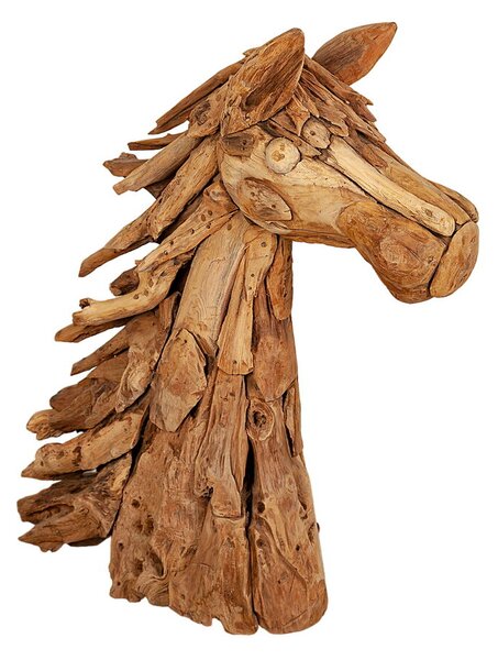 Sculpture Romimex Natural Teak 35 x 90 x 25 cm Horse