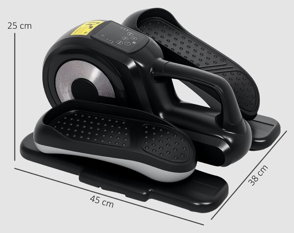 SPORTNOW Under Desk Elliptical Machine, Sit Down Pedal Exerciser with Forward and Reverse Motion, 12 Programs, LCD Monitor Aosom UK
