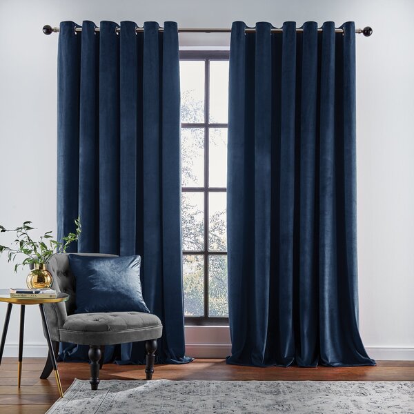 Recycled Velour Eyelet Curtains