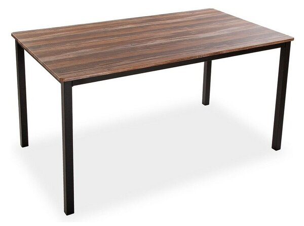 Dining Table Brown Black MDF Wood (80 x 76 x 140 cm)