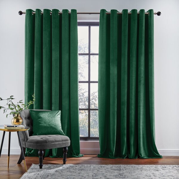 Recycled Velour Eyelet Curtains