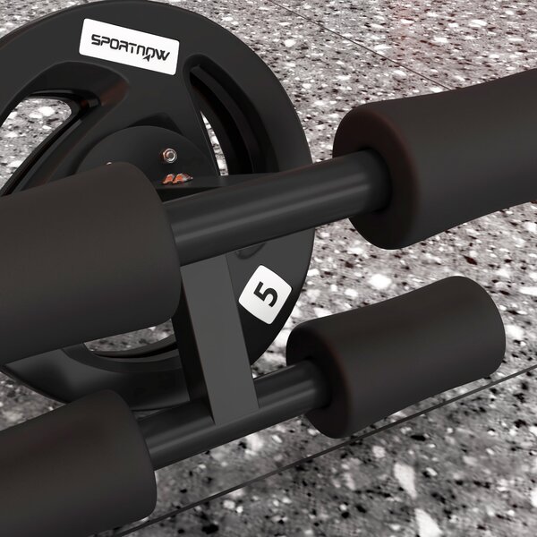 SPORTNOW Tib Bar with 2 x 5kg Olympic Weight Plates, Tibialis Trainer Calf Raise Machine for Shin Splints and Knee Pain Relief Aosom UK