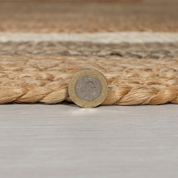 Natural Jute Border Round Rug