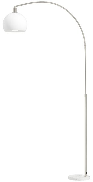 HOMCOM Floor Lamp for Living Room, Modern Standing Lamp with Shade & Foot Switch for Bedroom, Office, White